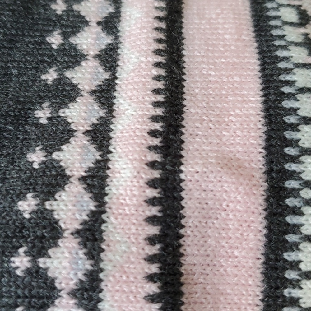 Croft & Barrow Extra cozy Cadigan Pink & Gray stripe cardigan large NWT - Picture 10 of 10